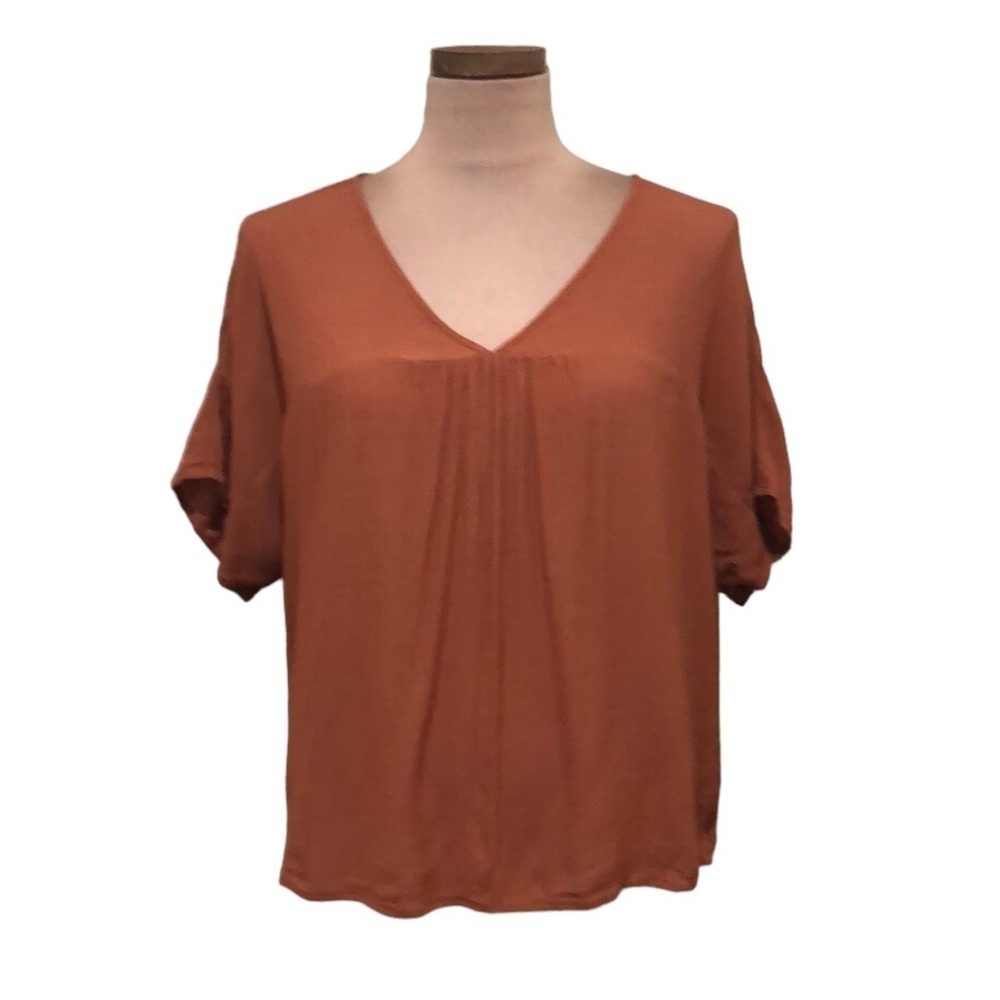 Madewell Rhyme Top Size Medium Burnt Orange Pullover Blouse